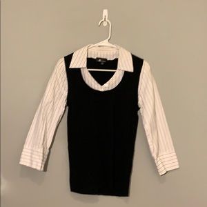AB Studio Button Up and Cardigan Blouse